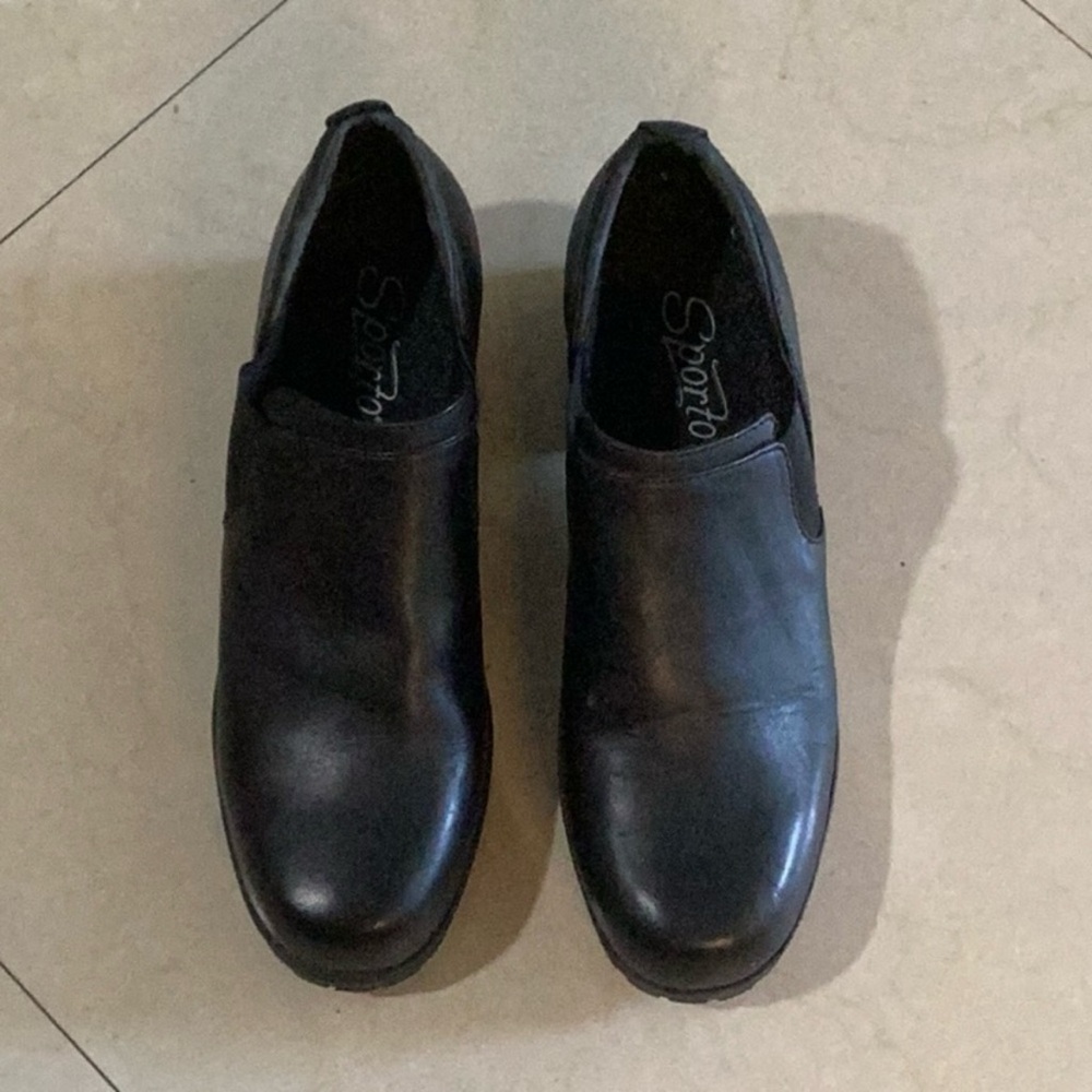 Sporto Women's Black Leather Gracie, Slip-on Shoe, Sz 10M